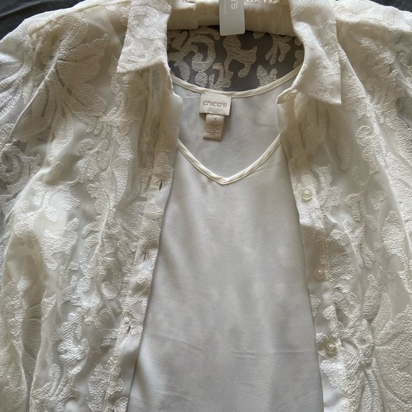 NWT Chico’s Lace Blouse with Matching Tank | Size 3 - Picture 6 of 6